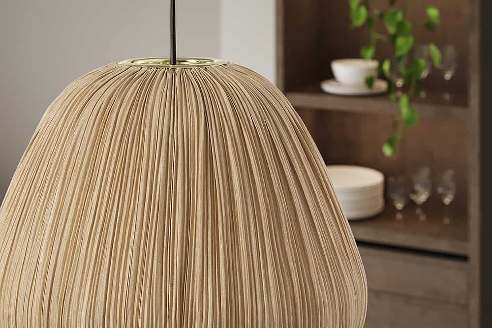 ORGANIC Moderne Hängelampe 40cm natur Stoffschirm Boho