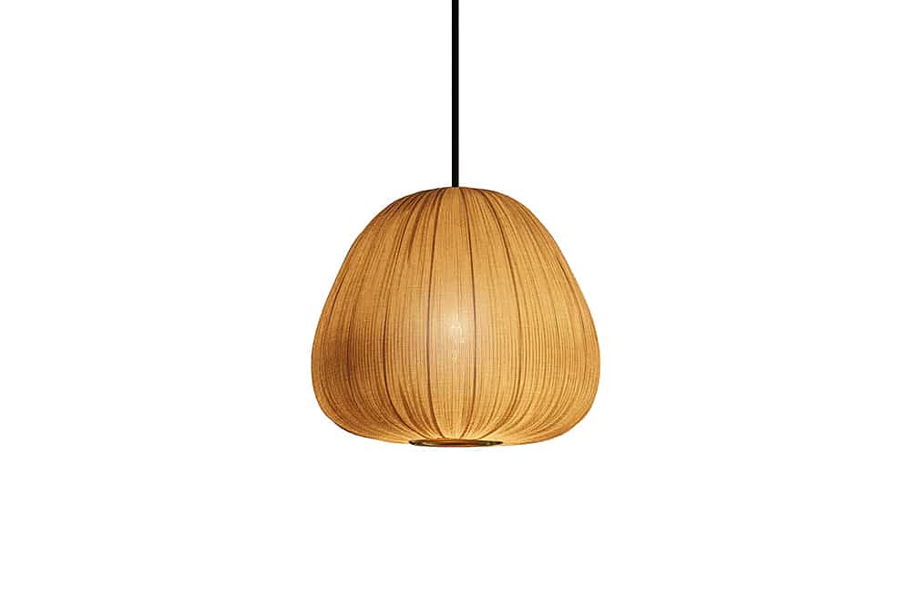 ORGANIC Moderne Hängelampe 40cm natur Stoffschirm Boho
