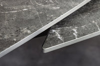 INCEPTION Ausziehbarer Esstisch 130-190cm anthrazit oval Keramik schwarz Metall