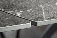 INCEPTION Ausziehbarer Esstisch 130-190cm anthrazit oval Keramik schwarz Metall