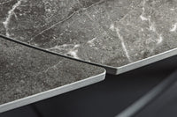 INCEPTION Ausziehbarer Esstisch 130-190cm anthrazit oval Keramik schwarz Metall