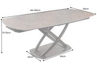 INCEPTION Ausziehbarer Esstisch 130-190cm rost oval Keramik bronze Gestell