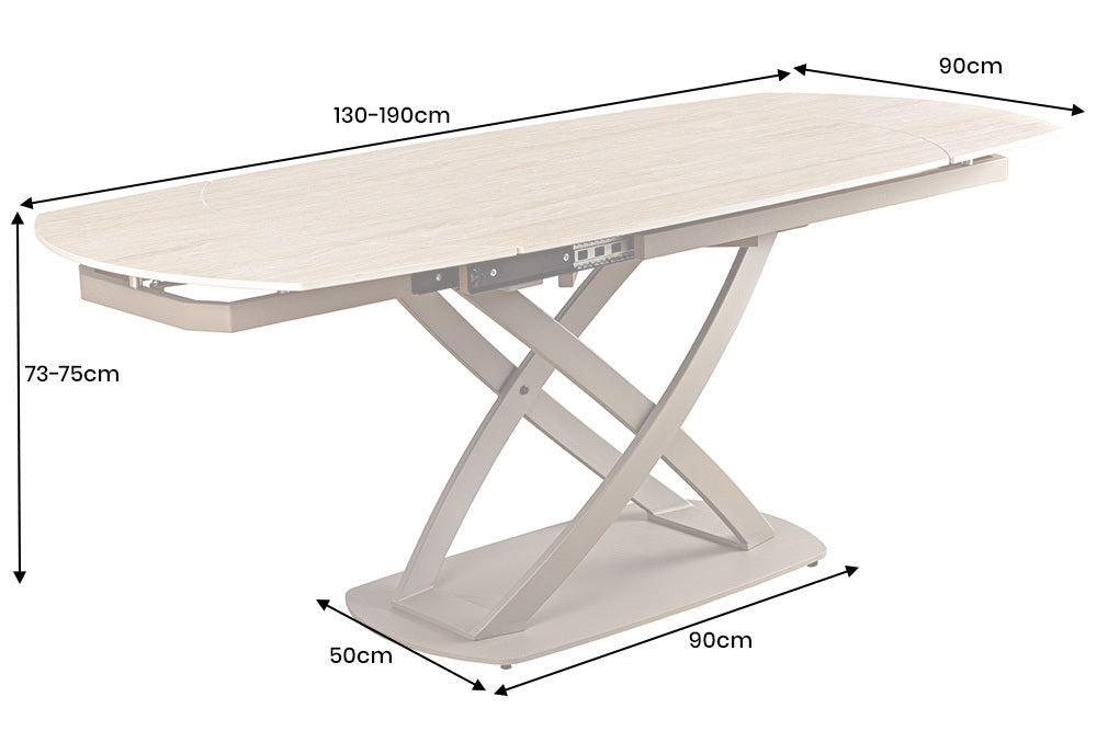 INCEPTION extendable dining table 130-190cm ceramic made in Italy