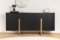 GATSBY Design Sideboard 160cm schwarz gold Mangoholz Retro