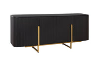 GATSBY Design Sideboard 160cm schwarz gold Mangoholz Retro