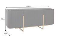 GATSBY Design Sideboard 160cm schwarz gold Mangoholz Retro
