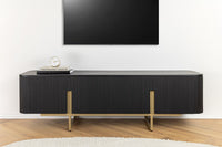 GATSBY Design TV Board 160cm schwarz gold Mangoholz Retro Lowboard