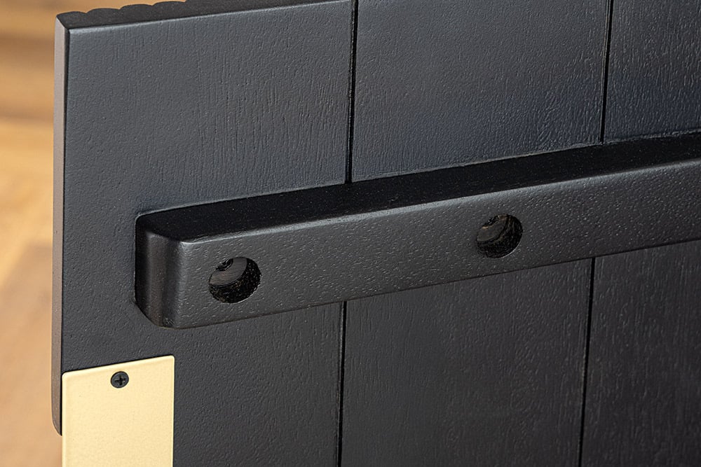 GATSBY Design TV Board 160cm schwarz gold Mangoholz Retro Lowboard