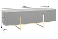 GATSBY Design TV Board 160cm schwarz gold Mangoholz Retro Lowboard