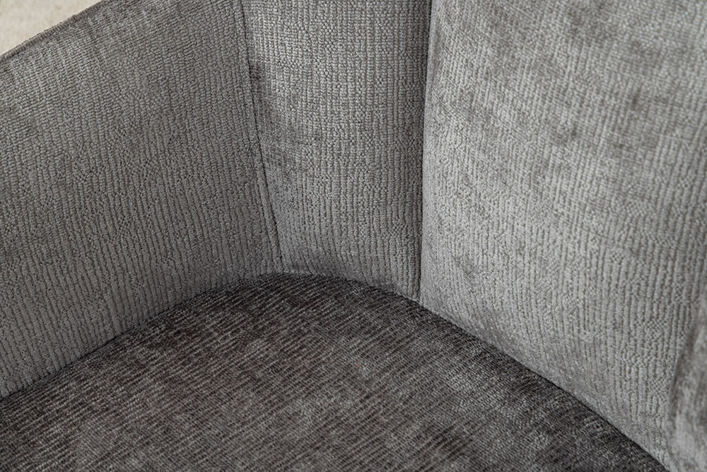 AVIGNON Drehbarer Retro Stuhl Chenille Metallbeine