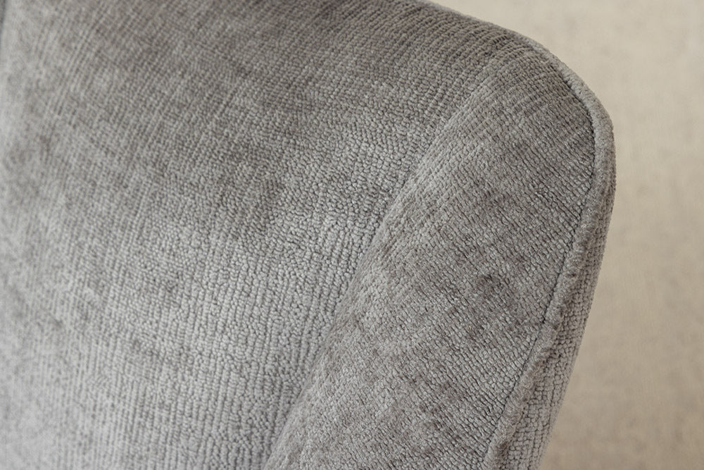 AVIGNON Drehbarer Retro Stuhl Chenille Metallbeine