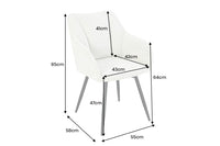 AVIGNON Drehbarer Retro Stuhl Chenille Metallbeine
