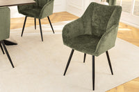AVIGNON Drehbarer Retro Stuhl Chenille Metallbeine