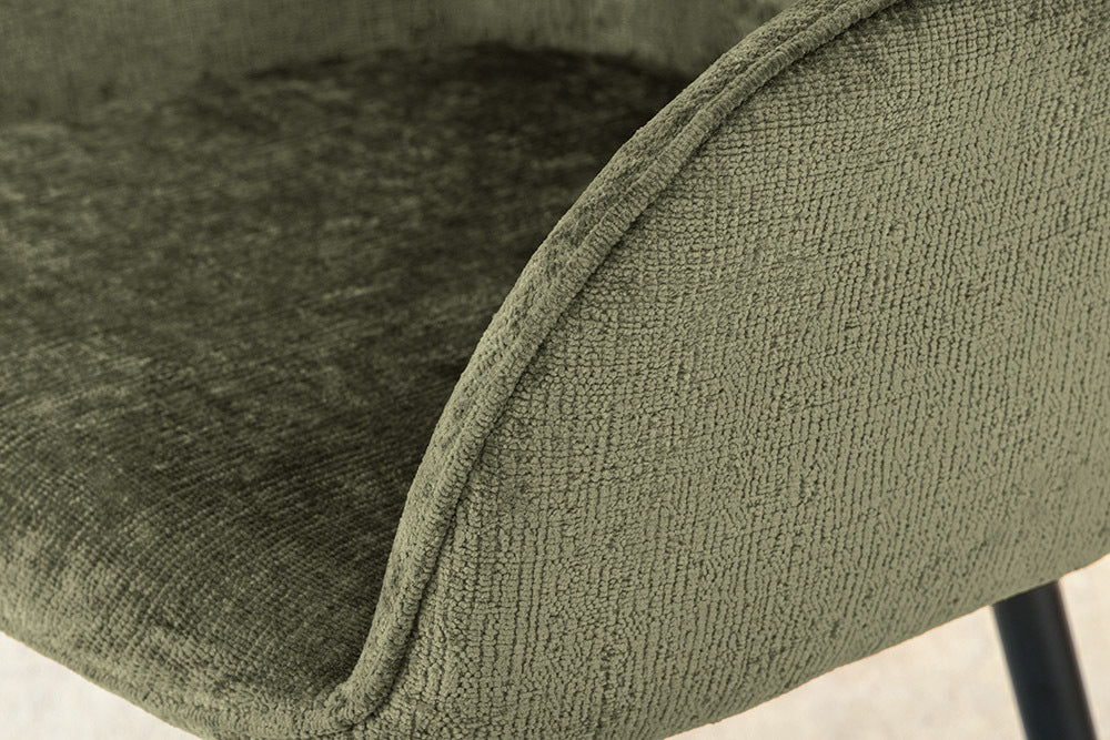 AVIGNON Drehbarer Retro Stuhl Chenille Metallbeine