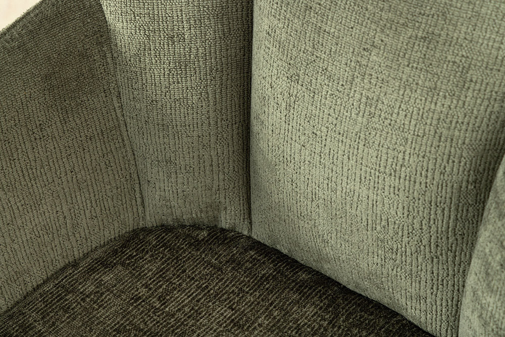 AVIGNON Drehbarer Retro Stuhl Chenille Metallbeine