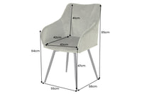 AVIGNON Drehbarer Retro Stuhl Chenille Metallbeine