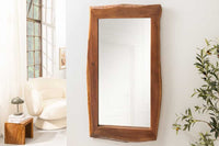 MAMMUT Massiver Spiegel 160cm braun Akazienholz Baumkante Wandspiegel