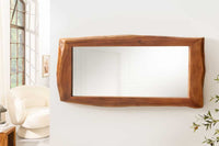 MAMMUT Massiver Spiegel 160cm braun Akazienholz Baumkante Wandspiegel