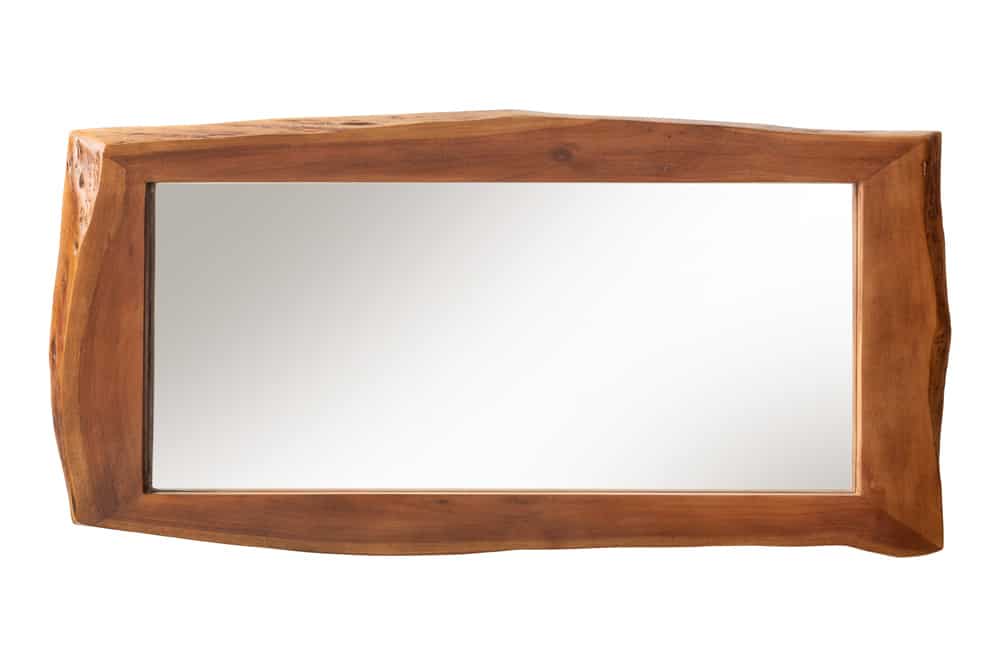 MAMMUT Massiver Spiegel 160cm braun Akazienholz Baumkante Wandspiegel