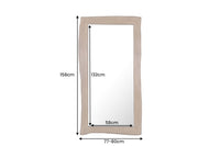 MAMMUT Massiver Spiegel 160cm braun Akazienholz Baumkante Wandspiegel