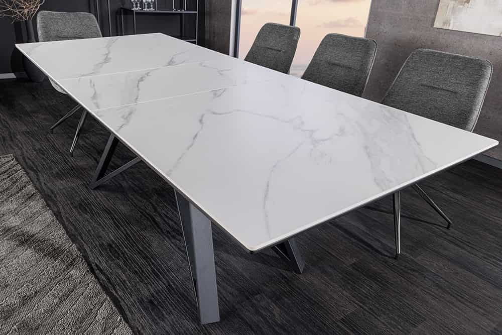 ATLAS Ausziehbarer Esstisch 160-200cm Keramik schwarz Metall