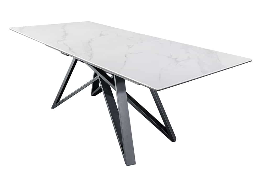 ATLAS Ausziehbarer Esstisch 160-200cm Keramik schwarz Metall