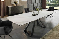 CONCORD Ausziehbarer Esstisch 180-230cm Keramik schwarz Metall