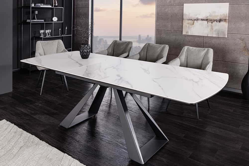 CONCORD Ausziehbarer Esstisch 180-230cm Keramik schwarz Metall