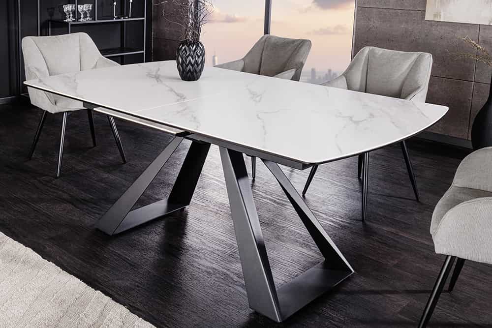 CONCORD Ausziehbarer Esstisch 180-230cm Keramik schwarz Metall