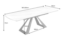 CONCORD Ausziehbarer Esstisch 180-230cm Keramik schwarz Metall