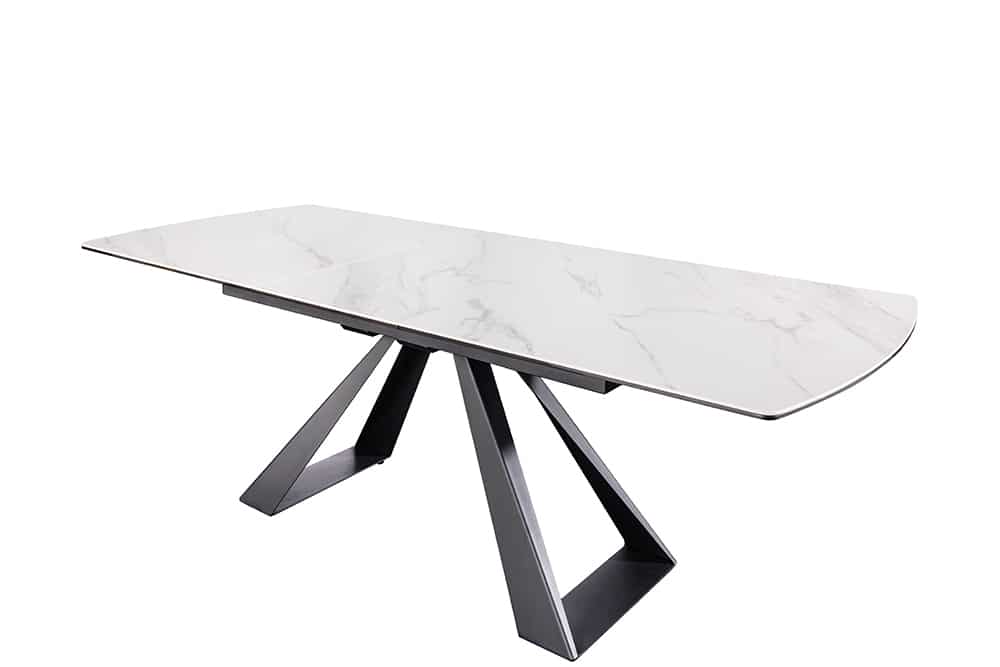 CONCORD Ausziehbarer Esstisch 180-230cm Keramik schwarz Metall