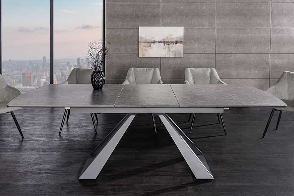 CONCORD Ausziehbarer Esstisch 180-230cm Keramik schwarz Metall