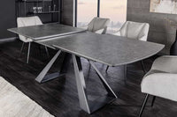 CONCORD Ausziehbarer Esstisch 180-230cm Keramik schwarz Metall