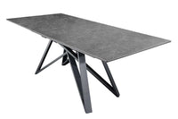 ATLAS Ausziehbarer Esstisch 160-200cm Keramik schwarz Metall