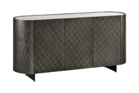 REFLECTION Design Sideboard 150cm weiß Keramik Marmor anthrazit 3D Effekt brushed Finish