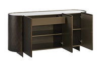 REFLECTION Design Sideboard 150cm weiß Keramik Marmor bronze 3D Effekt brushed Finish