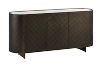 REFLECTION Design Sideboard 150cm weiß Keramik Marmor bronze 3D Effekt brushed Finish