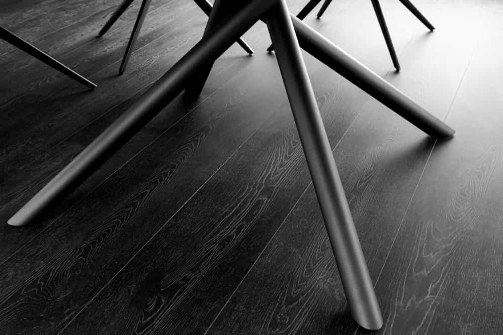 MIKADO Ausziehbarer Esstisch 120-160cm weiß Keramik oval schwarz Sterngestell