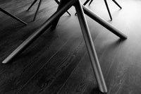 MIKADO Ausziehbarer Esstisch 120-160cm weiß Keramik oval schwarz Sterngestell