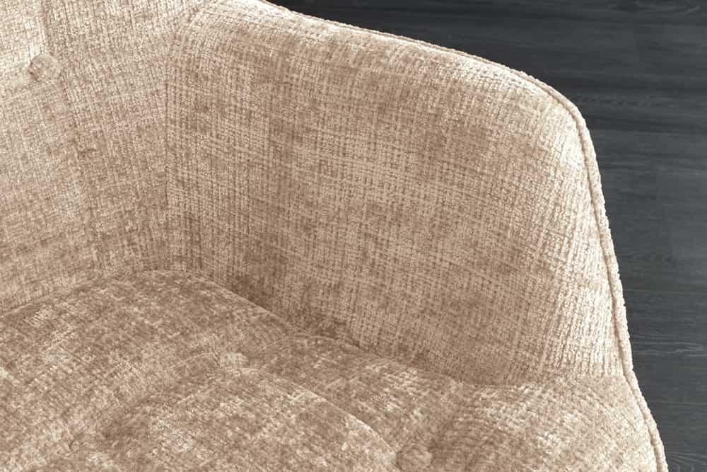Design Sessel SCANDINAVIA Chenille Cremona schwarz Metall mit Armlehne