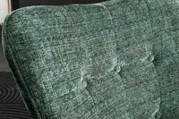 Design Sessel SCANDINAVIA Chenille Cremona schwarz Metall mit Armlehne