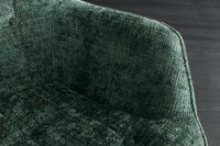Design Sessel SCANDINAVIA Chenille Cremona schwarz Metall mit Armlehne