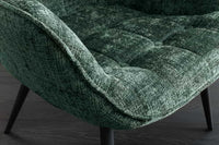 Design Sessel SCANDINAVIA Chenille Cremona schwarz Metall mit Armlehne