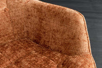 Design Sessel SCANDINAVIA Chenille Cremona schwarz Metall mit Armlehne