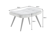 Moderner Hocker SCANDINAVIA Chenille Cremona Metallbeine Fußhocker