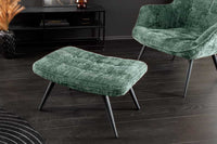 Moderner Hocker SCANDINAVIA Chenille Cremona Metallbeine Fußhocker