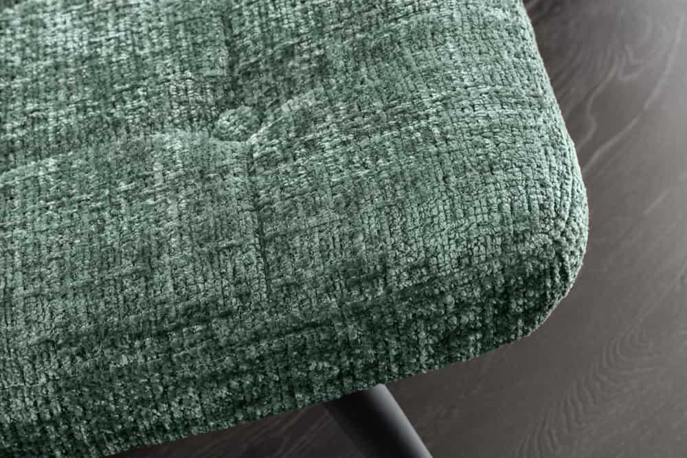 Moderner Hocker SCANDINAVIA Chenille Cremona Metallbeine Fußhocker