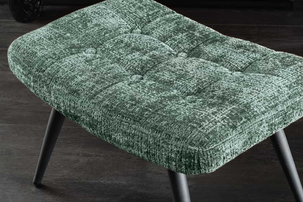 Moderner Hocker SCANDINAVIA Chenille Cremona Metallbeine Fußhocker