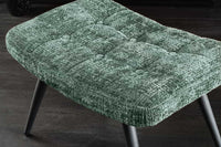 Moderner Hocker SCANDINAVIA Chenille Cremona Metallbeine Fußhocker