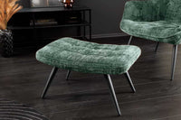 Moderner Hocker SCANDINAVIA Chenille Cremona Metallbeine Fußhocker